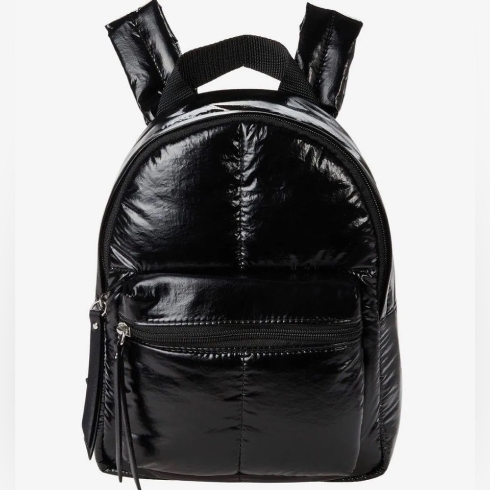 Circus by Sam Edelman Black Glossy Puffy Gwen Mini Backpack
